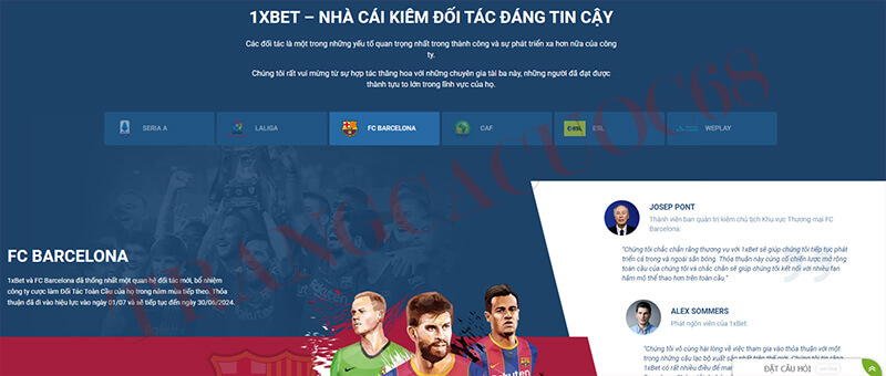 1XBet là đối tác uy tín với CLB Barcelona